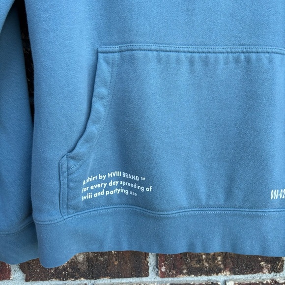 HVIII Brand Goods Hoodie Blue White Logo Powerlifting Weight Gym Size Medium M - Picture 5 of 9